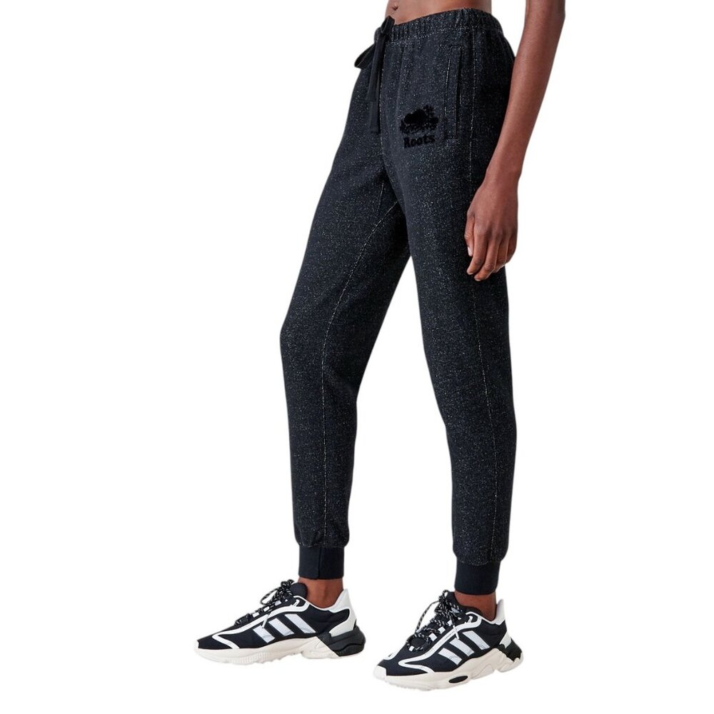 Roots Slim Cuff Jogger Sweatpants Black Small 28" Inseam Canadian Brand